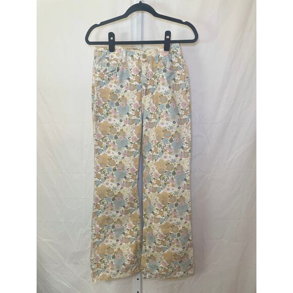 Topshop Boho Retro Floral Jeans - Womens Size 28/US 6 - Floral - Picture 1 of 5